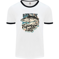 Born to Be a Fishing Legend Fisherman Mens White Ringer T-Shirt White/Black