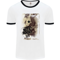 Ibiza Rocks Dance Music Mens White Ringer T-Shirt White/Black