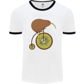 Funny Cycling Kiwi Bicycle Bike Mens White Ringer T-Shirt White/Black