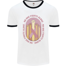 Breast Cancer Awareness Fights Alone Mens Ringer T-Shirt White/Black