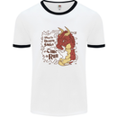 When a Dragon Smiles Fantasy RPG Mens Ringer T-Shirt White/Black