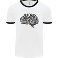 Common Sense Funny Sarcasm Brain Slogan Mens White Ringer T-Shirt White/Black