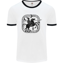 Masters of the Sea Vikings Valhalla Sailing Sailor Mens White Ringer T-Shirt White/Black