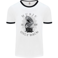 Music Is My Only Drug Funny DJ Vinyl Decks Mens White Ringer T-Shirt White/Black