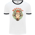Moodolf Funny Rudolf Christmas Cow Mens Ringer T-Shirt White/Black