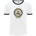 Highway Wheels Motocross Motorcycle Mens White Ringer T-Shirt White/Black