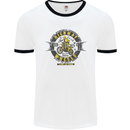 Highway Wheels Motocross Motorcycle Mens White Ringer T-Shirt White/Black