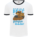 Worlds Best Papa Bear Fathers Day Mens Ringer T-Shirt White/Black