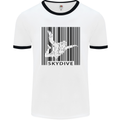 Skydiving Barcode Skydive Skydiver Freefall Mens White Ringer T-Shirt White/Black