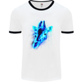 A Giraffe Watercolour Mens White Ringer T-Shirt White/Black