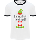 I'm Not Short I'm Elf Sized Funny Christmas Mens White Ringer T-Shirt White/Black