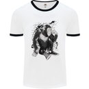 Chilled Out Chimp Chimpanzee Monkey Mens White Ringer T-Shirt White/Black