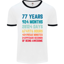 77th Birthday 77 Year Old Mens Ringer T-Shirt White/Black