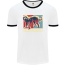 Goldendoodle Dog Art Mens White Ringer T-Shirt White/Black