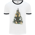 Funny Dog Christmas Tree Mens Ringer T-Shirt White/Black