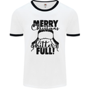 Christmas Movie Shitter's Full Funny Rude Mens White Ringer T-Shirt White/Black