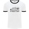 4x4 Evolution Off Roading Road Driving Mens White Ringer T-Shirt White/Black