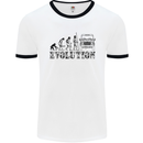 4x4 Evolution Off Roading Road Driving Mens White Ringer T-Shirt White/Black