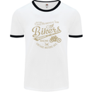 Bikers Speedway Racing Mens White Ringer T-Shirt White/Black