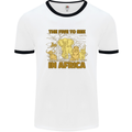 The Five to See in Africa Safari Animals Mens White Ringer T-Shirt White/Black