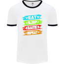 Eat Sleep Game Funny Gamer Gamming Mens White Ringer T-Shirt White/Black