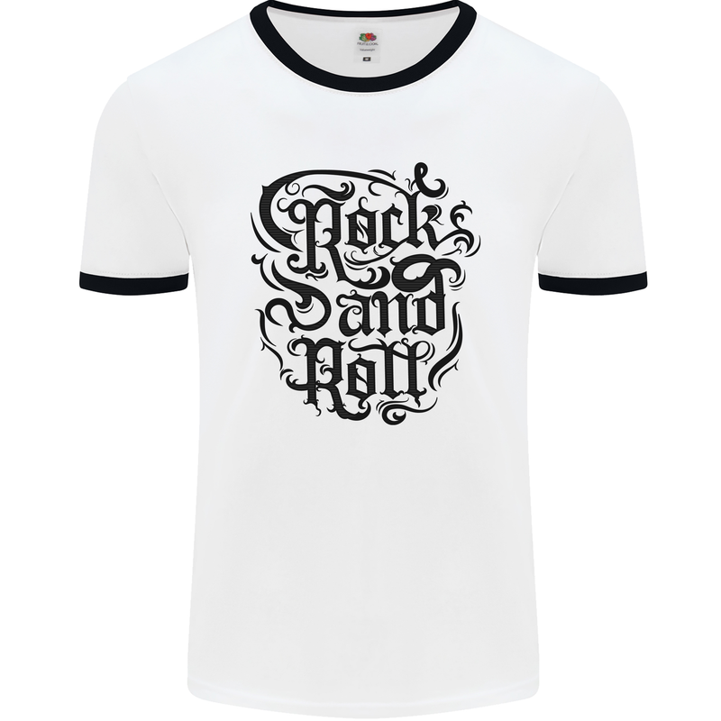 Rock and Roll Music Mens Ringer T-Shirt White/Black