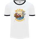 Funny Chickens Merry Cluckmas Mens White Ringer T-Shirt White/Black