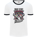 Less Talk More Chalk Funny 9-Ball Pool Mens Ringer T-Shirt White/Black