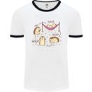 Funny, Hedgehog Eat Sleep Repeat Lover Mens White Ringer T-Shirt White/Black