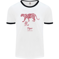 Chinese Zodiac Shengxiao Year of the Tiger Mens White Ringer T-Shirt White/Black