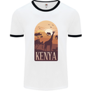 Kenya Safari Mens Ringer T-Shirt White/Black