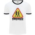 Smombie Antisocial Phone Smartphone Addict Mens Ringer T-Shirt White/Black