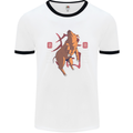 Chinese Zodiac Shengxiao Year of the Pig Mens White Ringer T-Shirt White/Black