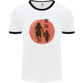 Samurai Dad Son Fathers Day MMA Martial Arts Mens White Ringer T-Shirt White/Black