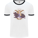 Taurus Star Sign Zodiac Astrological Mens Ringer T-Shirt White/Black