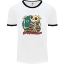 We Wish You a Creepy Christmas Skull Mens White Ringer T-Shirt White/Black
