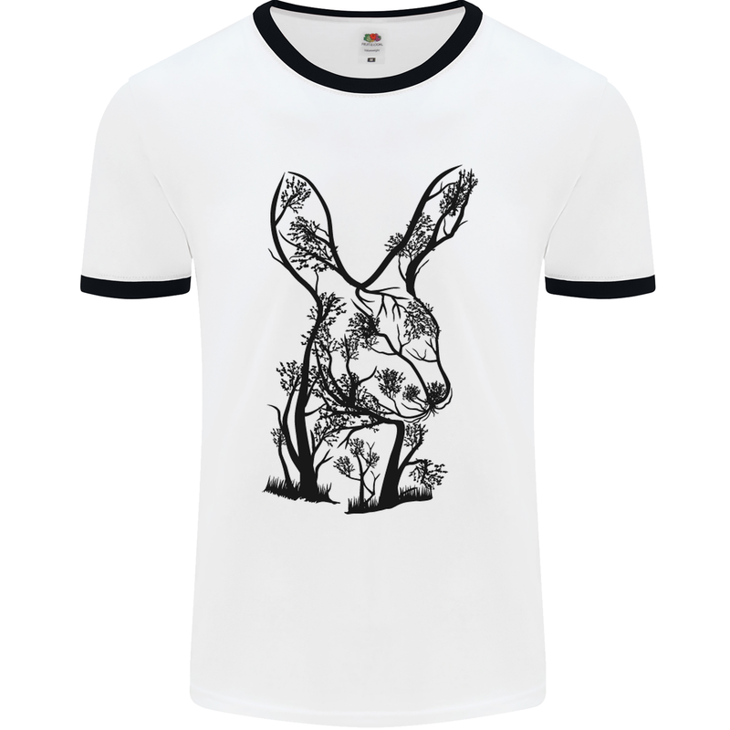 Rabbit Ecology Mens White Ringer T-Shirt White/Black