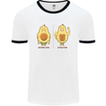 Avocado Gym Funny Fitness Training Healthy Mens White Ringer T-Shirt White/Black