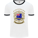 All Men Are Born Equal Australian Australia Mens White Ringer T-Shirt White/Black