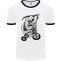 Grim Reaper Trike Bicycle Cycling Gothic Mens White Ringer T-Shirt White/Black