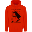 Black Cat Halloween Funny Coffee Childrens Kids Hoodie Bright Red