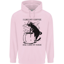 Black Cat Halloween Funny Coffee Childrens Kids Hoodie Light Pink