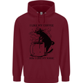 Black Cat Halloween Funny Coffee Childrens Kids Hoodie Maroon