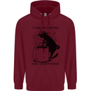 Black Cat Halloween Funny Coffee Childrens Kids Hoodie Maroon