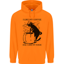 Black Cat Halloween Funny Coffee Childrens Kids Hoodie Orange