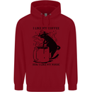 Black Cat Halloween Funny Coffee Childrens Kids Hoodie Red