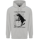 Black Cat Halloween Funny Coffee Childrens Kids Hoodie Sports Grey