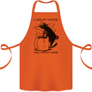 Black Cat Halloween Funny Coffee Cotton Apron 100% Organic Orange
