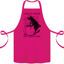 Black Cat Halloween Funny Coffee Cotton Apron 100% Organic Pink