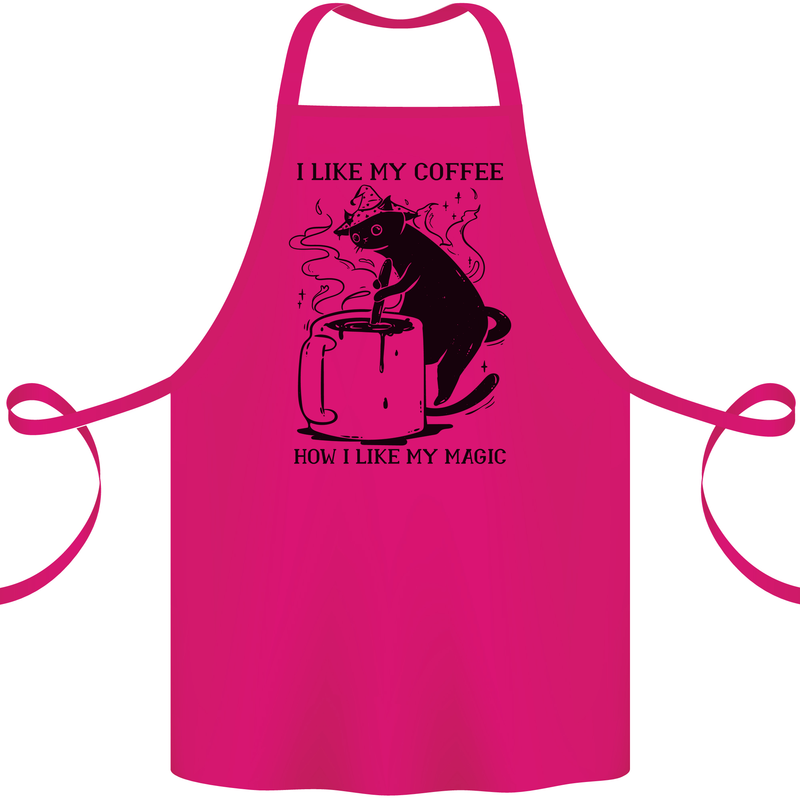 Black Cat Halloween Funny Coffee Cotton Apron 100% Organic Pink